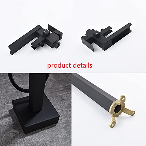 Robinet de baignoire autoportant cascade nickel brossé avec douchette - 8