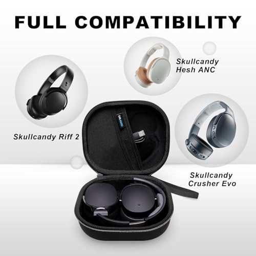 Image of Hard Case for Skullcandy Bluetooth Headphones, Black(Case Only) | for Skullcandy Crusher ANC 2 /Crusher Evo /Crusher 1080 /Crusher 720 /Crusher /Crusher 540 /Hesh ANC /Hesh Evo /Hesh 540 Headphones