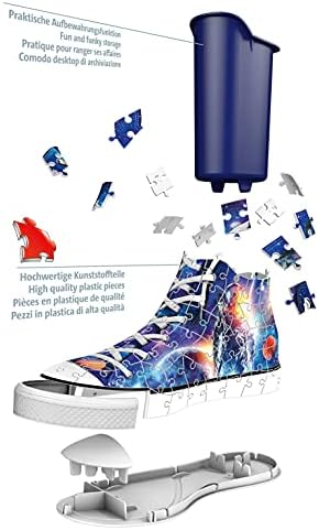 Ravensburger Astronaught Shoe Trainer 3D Jigsaw Puzzle for Kids Age 8 Years Up - 108 Pieces Pencil Pot - No Glue Required