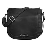 STILORD 'Diana' Handtasche Damen Leder Braun Elegante Umhängetasche Frauen Kleine Tasche Schultertasche Crossbody Bag Ausgehtasche Vintage Echtleder, Farbe:schwarz