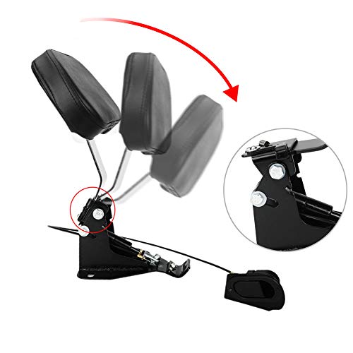 Black Adjustable Driver Backrest Kit,Back rest Pad w/Heavy Duty Mount for HarleyTouring Road King Electra Glide CVO 2009-2019