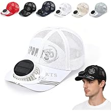 Solar Rechargeable Peak Cap, Breathable Sun Hat Baseball Cap with Built-in Solar Cooling Fan