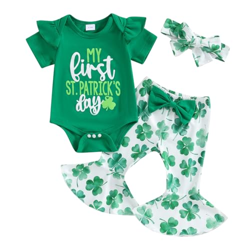 St-Patrick-s-Day-Outfit-Clothes-SetNewborn-Infant-Baby-Girl-Solid-Long-Sleeve-Romper-Clover-Flared-Pants-Headband-Set St Patrick s Day Outfit Clothes SetNewborn Infant Baby Girl Solid Long Sleeve Romper Clover Flared Pants Headband Set