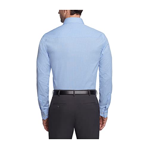 Unlisted By Kenneth Cole Mens Slim Fit Checks And Stripes (Patterned) Dress Shirt, Light Blue, 17 -17.5 Neck 36 -37 Sleeve X-Large Us #TOP1