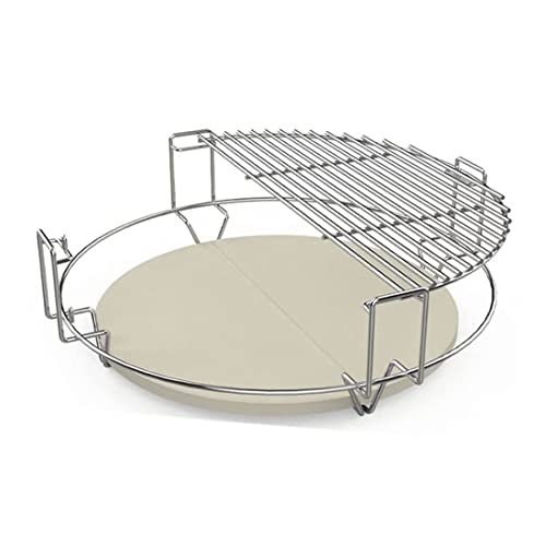 Image of SafBbcue Cooking System for Large Big Green Egg, Kamado Joe Classic Grill Accessories, Large BGE, Large Grill Dome, Pit Boss, Coyote The Asado Cooker Grill Replacement Parts and Other Kamado Grills