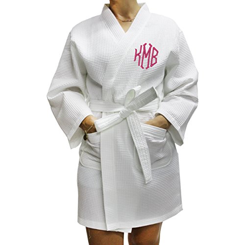 Personalized Waffle Bridesmaid Kimono Robe - Wedding Bridal Party Robes - Women's Bathrobe - Custom Monogrammed2