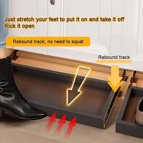 Étagère à chaussures rétractable pour libérer l'espace sous le lit