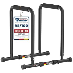 DH FitLife Dip Barren Bars | Dip Station | Krachtstation Fitnessapparaat voor Thuis | Parallettes Calisthenics Trainingsapparatuur | Krachttraining 80-100 cm individueel verstelbaar