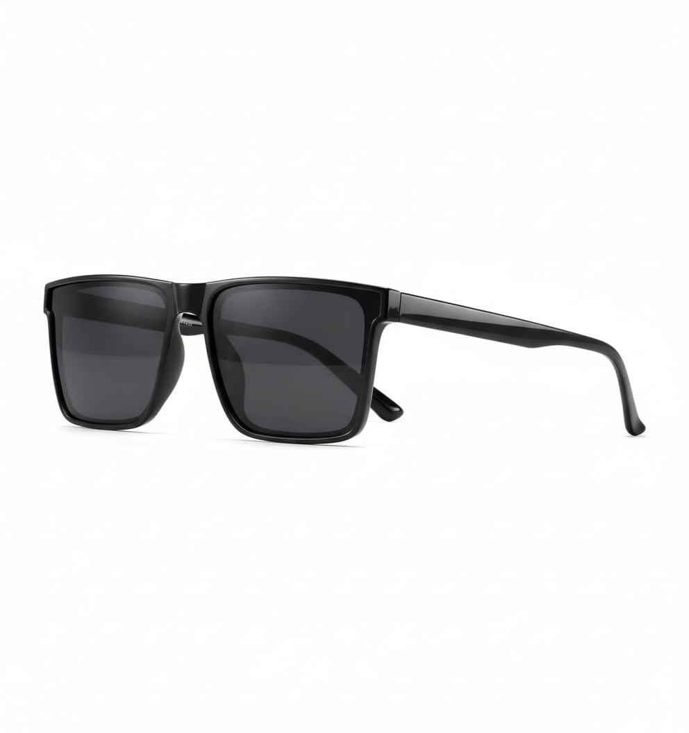 ROFFERS Premium Black Flat Lens with Matte Frame Sunglasses, Goggles For Men's and Women's UV Protected,Pack of 1-picture-15