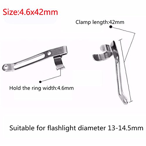 Lteftlfl Stainless Steel Flashlight Belt Pocket Clip For Universal Flashlight - 3.8X47Mm #TOP5