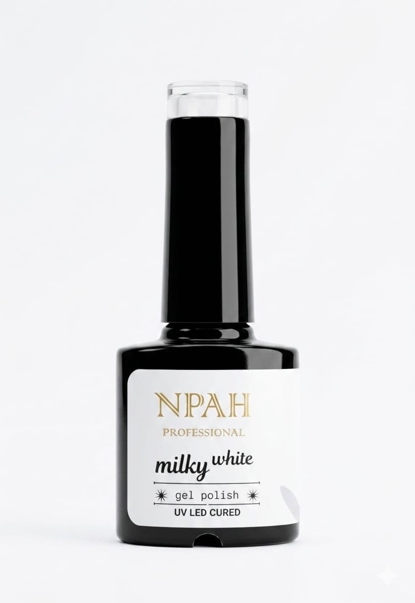 Professional Milky White Gel Nail Polish | UV/LED Cured Soak-Off Gel | Smooth Self-Leveling Formula | Long-Lasting High-Gloss Finish | Salon-Quality Nail Colour for Women (Milky White, 10ml)-image-40