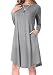 R-Jun Women's Long Sleeve Casual Loose T-Shirt Dress Comfy Swing Tunic Dress Round Neck Flowy Midi Dress With Pockets