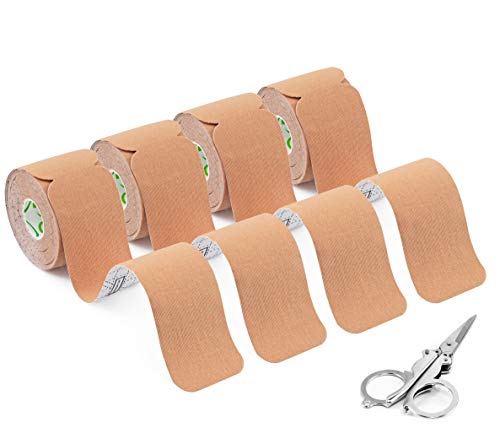 Kinesiology Tape | 2”x10” PreCut Strips |4 Rolls/80 Strips| JuneBugz Muscle Tape Helps