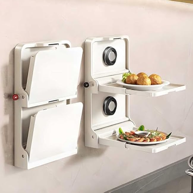 Wall Mounted Food Sorting Tray,Multi Layer Food Tray,Plastic Kitchen Food Prep Trays,for Snack Fruit and Vegea(Black)