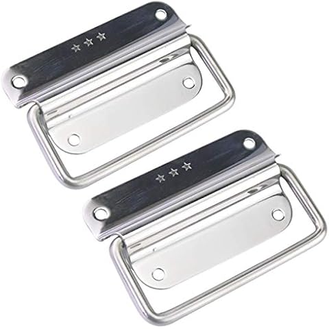 2 Pcs Stainless Steel Toolbox Chest Ring Pull Handle Heavy Duty Sturdy Chest Handles for Toolbox Door 74mmx42mm Cover