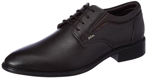 Image of Lee Cooper LC1473E2R Men's Leather Derby Formal Shoes | Lightweight, Comfortable & Stylish Lace-Ups for Office, Business