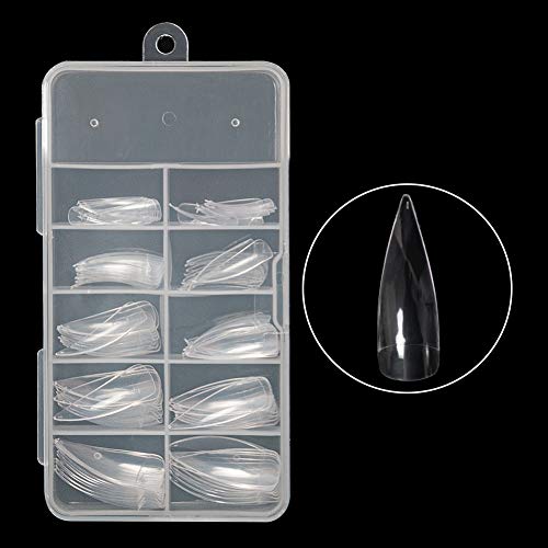 100pcs Stiletto Nail Tips Half Cover Acrylic False