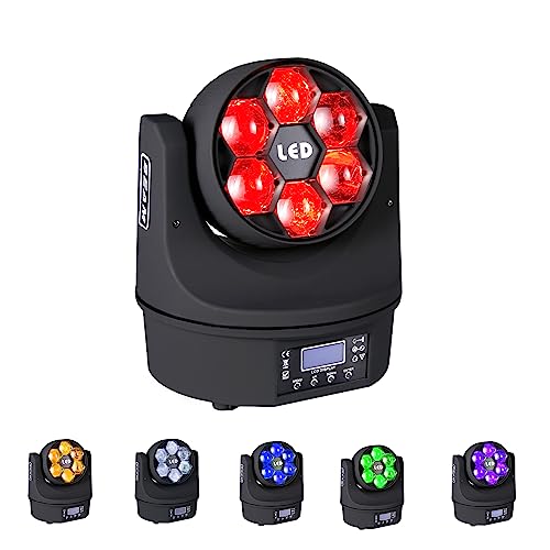 6X15W Mini Bee Eye Moving Head Dj Light, 90W Led Rgbw Stage Light Rotate Beam Spot Effect, Dmx Sound Activated Remote Control For Parties Wedding Bar Church Show (Rgbw 4In1) #TOP6