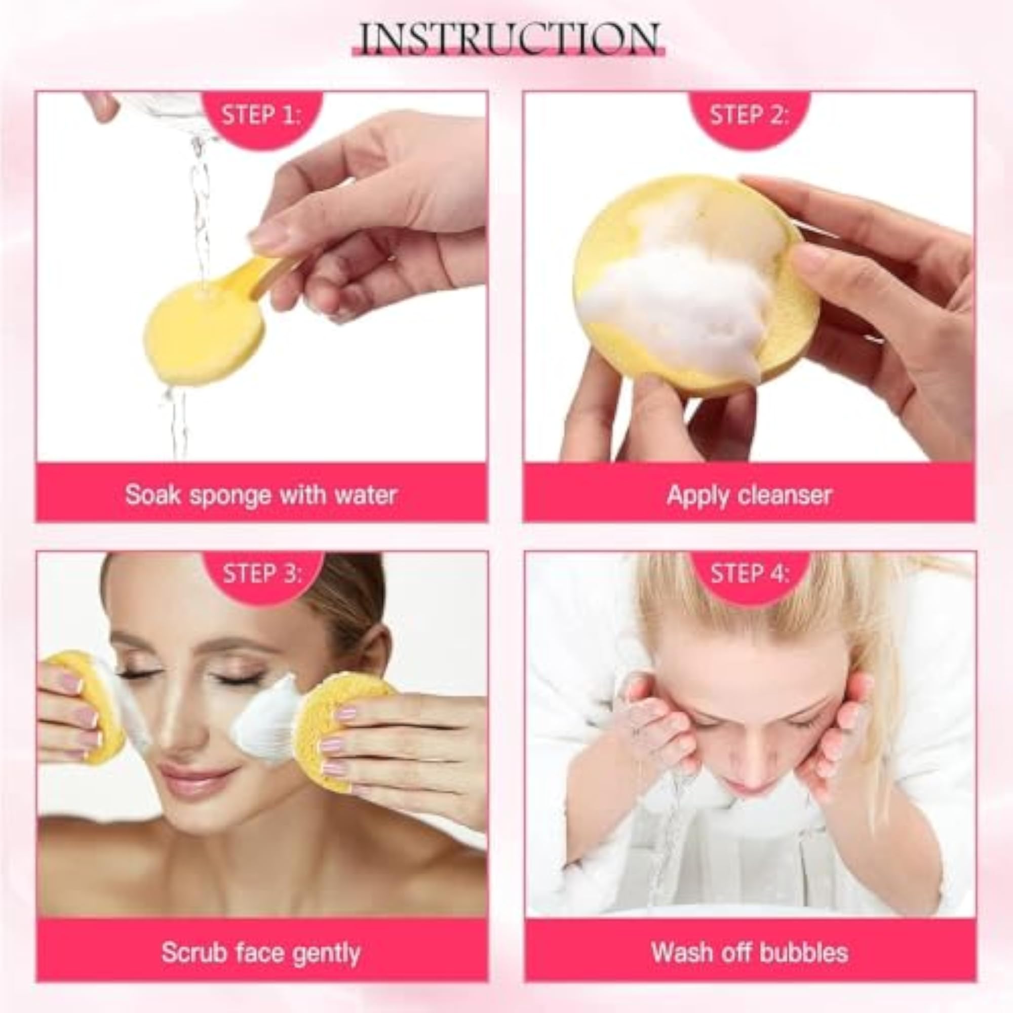 Compressed Facial Cleansing Sponge for Face Wash & Makeup Removal