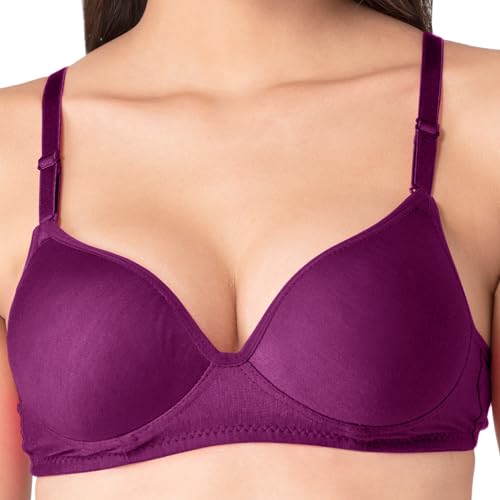 Image of Komli - Heavily Padded Push-Up Bra - Cotton Rich - Balconette - 3 /4th Coverage, Seamless, Wireless, Multiway Straps - T-Shirt Bra