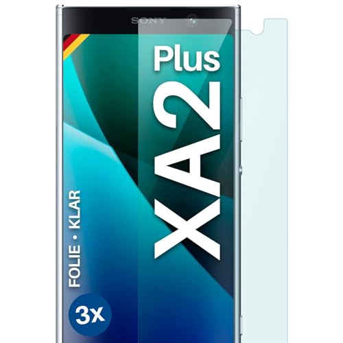 moex FlexProtect Schutzfolie für Sony Xperia XA2 Plus Bildschirmschutz Folie Ultra-klar HD 0,2 mm kompatibel mit jeder Hülle, Anbringen ohne Blasen, Handyfolie Extra Kratzfest, 3 Stück
