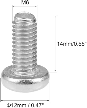 uxcell M6x14mm Machine Screws Pan Phillips Cross Head Screw 304 Stainless Steel Fasteners Bolts 10Pcs