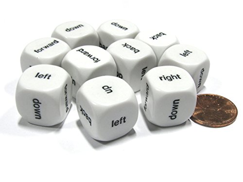 Koplow Games Direction Dice D6 16mm (5/8in) Pack of 10 Dice