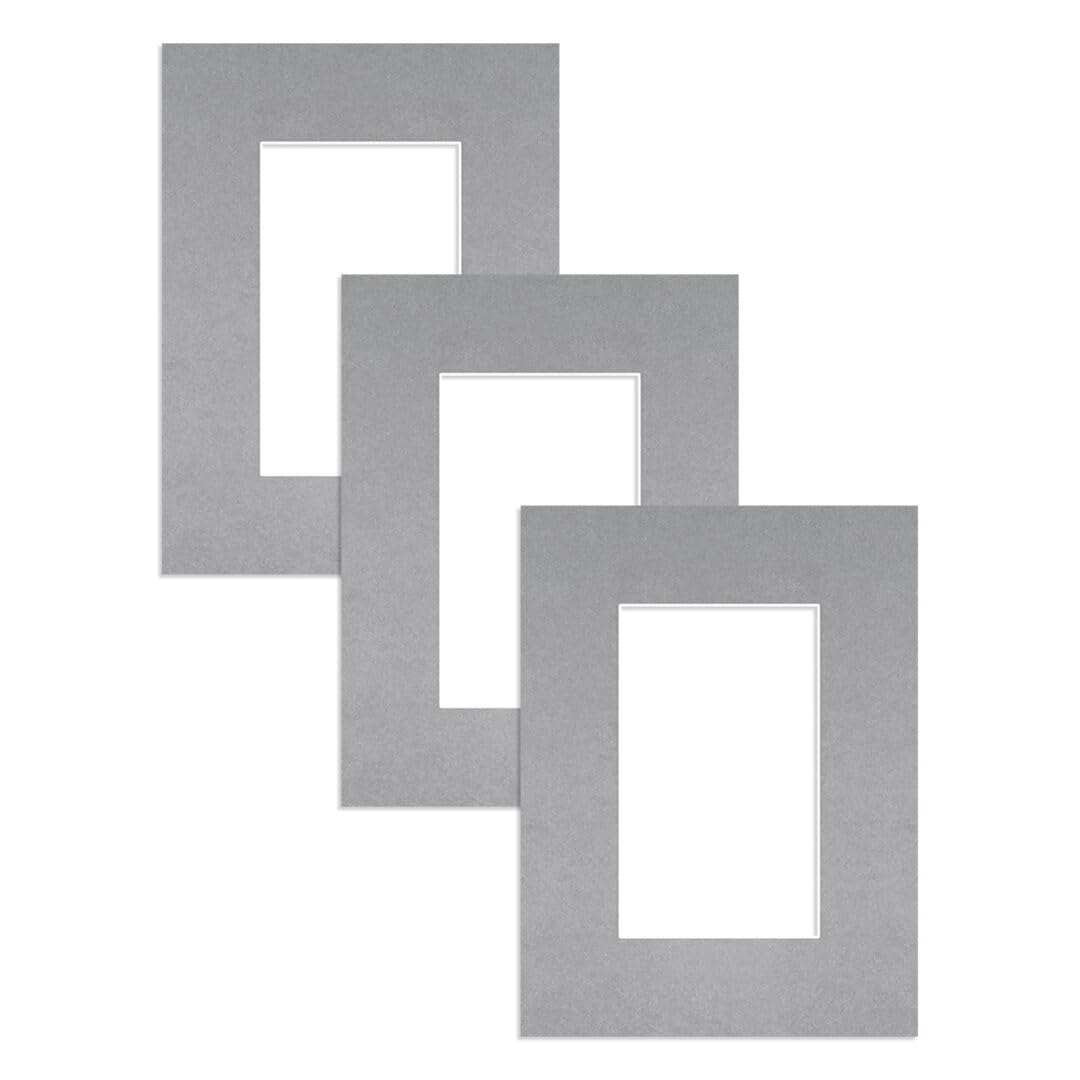 Alison Kingsgate 8X6 Silver Picture Mount for Frame - 5X3 Aperture - Pack 3 — image 1