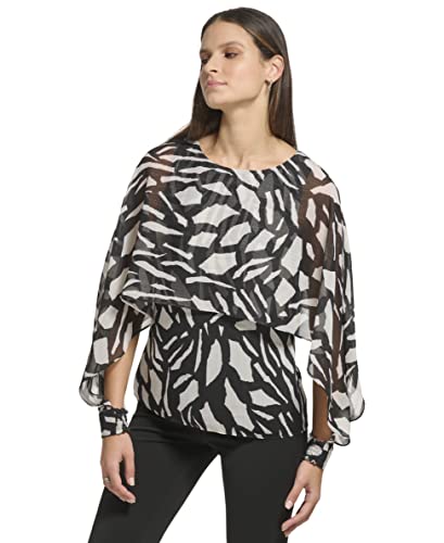 Dkny Women's Everyday Casual Longsleeve Top, Blkmulti #TOP23