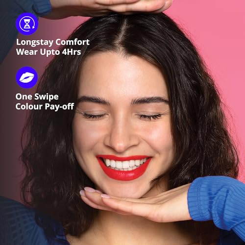 Image of Blue Heaven Get Matte Lipstick | Soft Matte Finish and Lightweight Formula | Intense Pigment | Long-Lasting Lipsticks For Women | 108R | 4gm (Pack of 2)