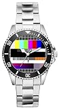 KIESENBERG TV Testbild Fan Uhr – Stilvolle Armbanduhr für Damen & Herren – Retro Kult Design Analog Quarz – Geschenkidee für Fans & Sammler 2728