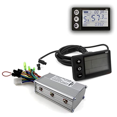 L-faster New Electric Bike LCD Display with Motor Controller Battery Indicator Motor Speed Indicator 250W / 350W E-Bike DIY Display Kit (48V350W)