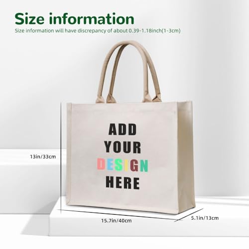 Bolsa Tote de Lona Personalizada para Mujeres miniatura 6