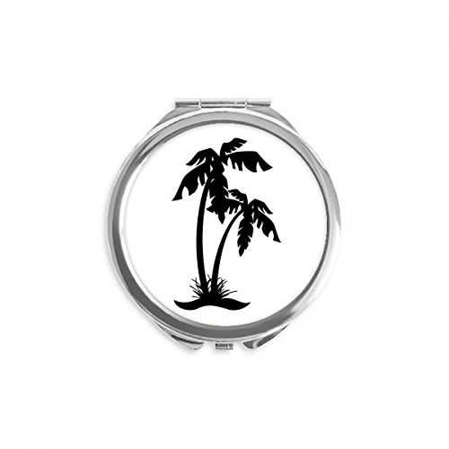 Miroir de poche silhouette cocotier noir compact pour retouches maquillage sans encombrement