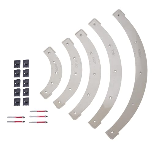 Modèles de Rayon de Coin Rond R100 R150 R200 R250 R300 Gabarits de Rayon de Routeur en Plastique pour le Travail du Bois, Ensemble de Guide de Routage à 5 Coins