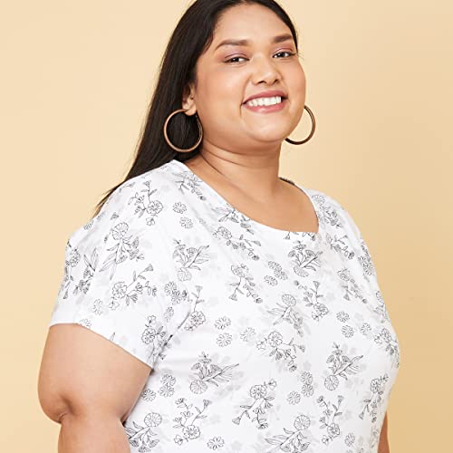 Image of Max Plus Size Women Printed Round Neck T-Shirt