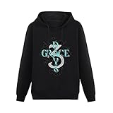 Three Music Days Theme Grace Hooded Sweatshirt,Womens Long Sleeve Sweatshirts Top,Quick-Dry Hooded Sweaters T-Shirt,Drawstring Pullover Hoodie Outfits S