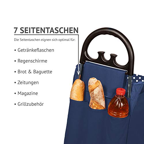 Einkaufstrolley XXL Kiley mit großen Rädern in blau mit 78L - extra großer Einkaufsroller Einkaufshilfe Trolli 50kg… – Bild 6
