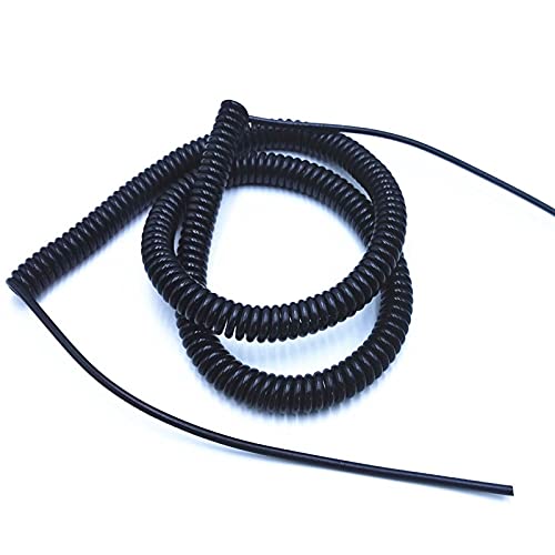 KEPOHK Cable en espiral de alambre telescópico con resorte de 2 núcleos 24AWG0.2mm 20AWG0.5mm 17AWG1.0mm 14AWG2.0mm Estiramiento de cable de extensión estirable 3.7 metros 2 núcleos -24AWG-0.2MM Cover