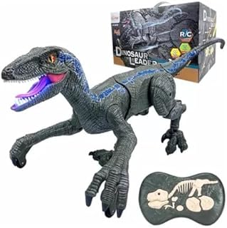 Dinossauro Velociraptor De Controle Remoto, Brinquedo De Dinossauro Rc Com Luz E Som Led, Simulação De Caminhada Realista De 2,4 Ghz, Velociraptor Rugido Para Crianças