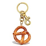 ZACAGO Small Pretzel Bag Charm for Women Keychain, Cute Summer Accessory for Purses, Handbag Decoration Gift for Her Pretzel