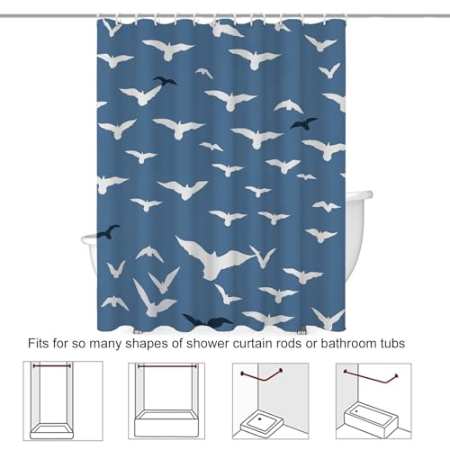 Rideau de douche oiseau lavable pour éliminer les éclaboussures sur le sol - 8
