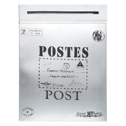 Buzón de pared espacioso de hierro para evitar que las cartas y el periódico se mojen fuera 2