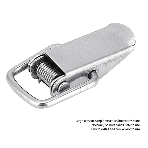 Image of QANYEGN Spring Loaded Toggle Lock Clasp, Stainless Steel Loaded Buckle Latch Hasp, Toggle Hasp Lock for Cabinet Boxes (Stainless Steel 201)