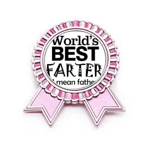 Broche rose avec citation Best Father en métal pour papa