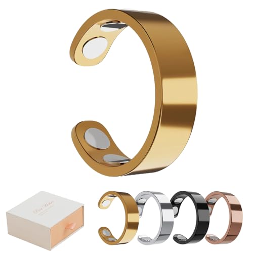 Olux Ring for Women Elegant Adjustable Size for Copper Rings Jewelry Gifts for Womens (Golden)