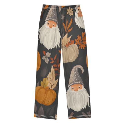 Gnome Pumpkins Boys Long Pants Soft Trousers Elastic Waist Kids Lounge Bottoms with Pockets S-XL2