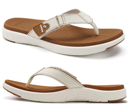 Image of COFACE Flip Flops for Women with Arch Support Beach Thong Sandals for Woman Adjustable Fashion Orthopedic Sandal Outdoor