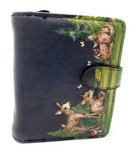 Shag Wear Moose Babies Small Wallet for Women and Teen Girls Vegan Faux Leather Black3