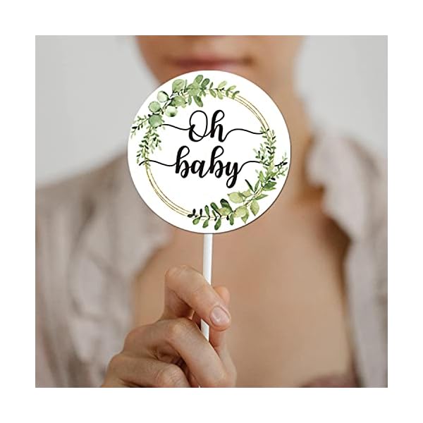 Grüner Kranz Oh Baby geschlechtsneutrale Aufkleber – Babyparty-Aufkleber – Dankeschön-Etiketten für Babyparty, 5,1 cm – Bild 6